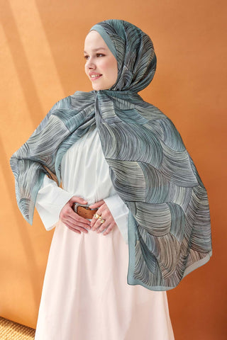 Riva Şal Tencel Flow Buz Mavisi - Riva Şal - | Silk Home