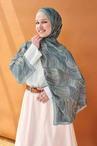 Riva Şal Tencel Flow Buz Mavisi - Riva Şal - | Silk Home