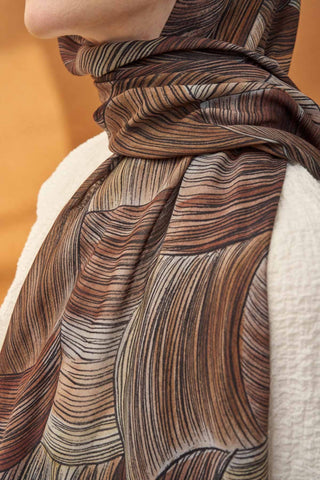Riva Şal Tencel Flow Çikolata Kahve - Riva Şal - | Silk Home