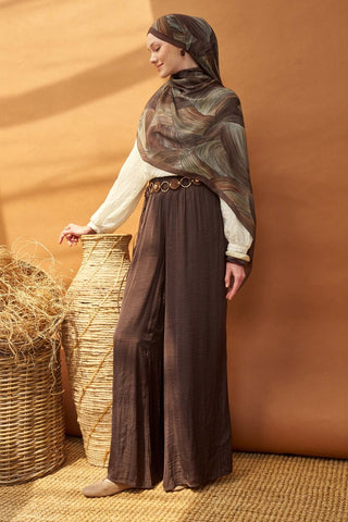 Riva Şal Tencel Flow Çikolata Kahve - Riva Şal - | Silk Home