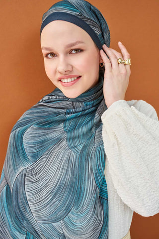 Riva Şal Tencel Flow Mavi - Riva Şal - | Silk Home