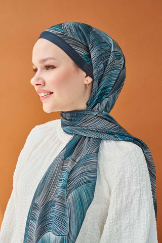 Riva Şal Tencel Flow Mavi - Riva Şal - | Silk Home