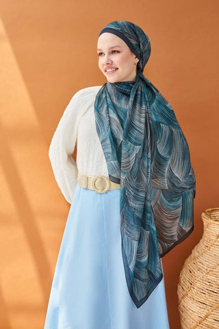 Riva Şal Tencel Flow Mavi - Riva Şal - | Silk Home