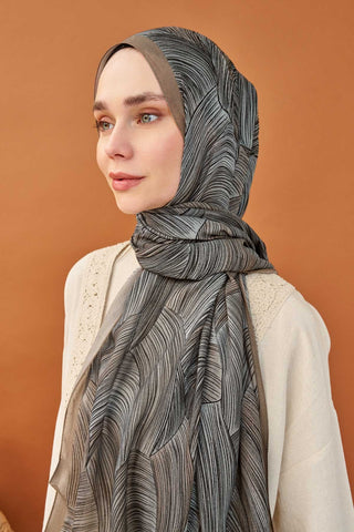 Riva Şal Tencel Flow Mavi Gri - Riva Şal - | Silk Home