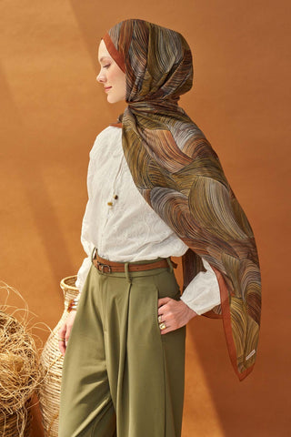 Riva Şal Tencel Flow Taba - Riva Şal - | Silk Home