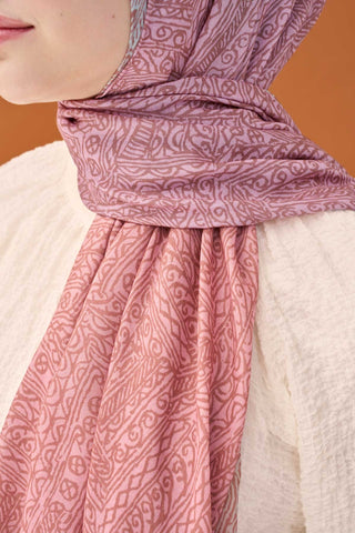 Riva Şal Tencel Güpür Desen Tozpembe - Riva Şal - | Silk Home