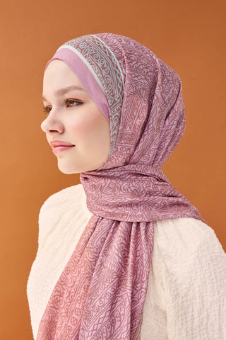 Riva Şal Tencel Güpür Desen Tozpembe - Riva Şal - | Silk Home