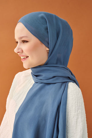 Riva Şal Tencel İndigo - Riva Şal - | Silk Home