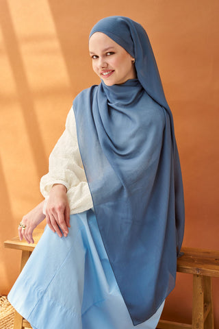 Riva Şal Tencel İndigo - Riva Şal - | Silk Home