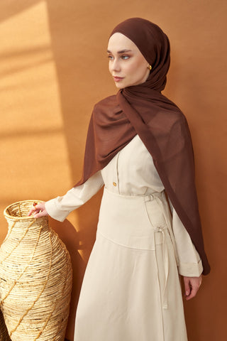 Riva Şal Tencel Kahverengi - Riva Şal - | Silk Home