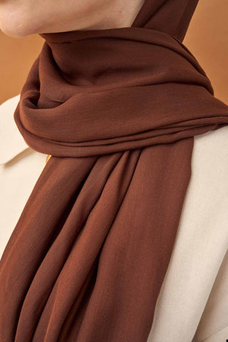 Riva Şal Tencel Kahverengi - Riva Şal - | Silk Home