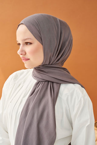 Riva Şal Tencel Koyu Gri - Riva Şal - | Silk Home