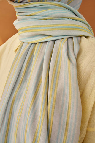 Riva Şal Tencel Line Bebe Mavisi - Riva Şal - | Silk Home
