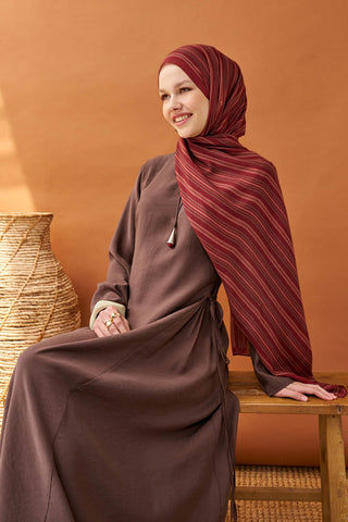 Riva Şal Tencel Line Bordo - Riva Şal - | Silk Home