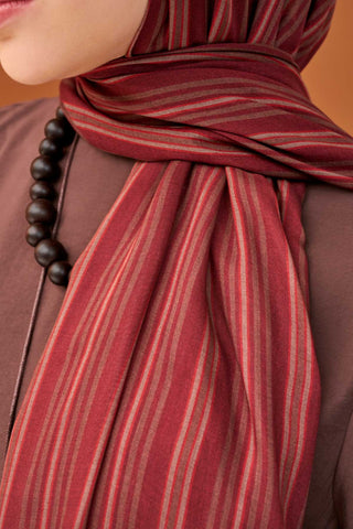 Riva Şal Tencel Line Bordo - Riva Şal - | Silk Home