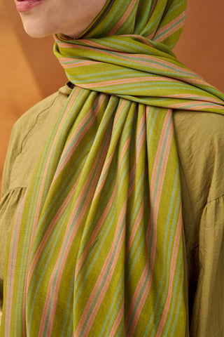 Riva Şal Tencel Line Fıstık Yeşili - Riva Şal - | Silk Home