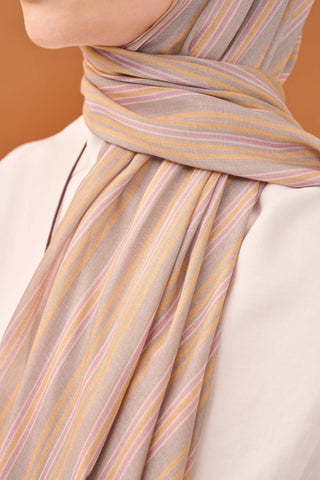 Riva Şal Tencel Line Gri - Riva Şal - | Silk Home