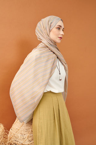 Riva Şal Tencel Line Gri - Riva Şal - | Silk Home