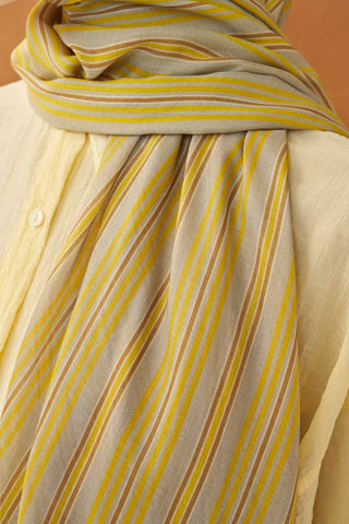 Riva Şal Tencel Line Sarı - Riva Şal - | Silk Home