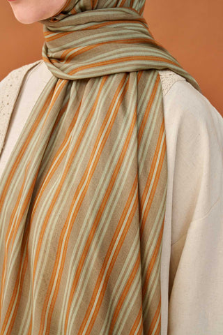 Riva Şal Tencel Line Sütlü Kahve - Riva Şal - | Silk Home