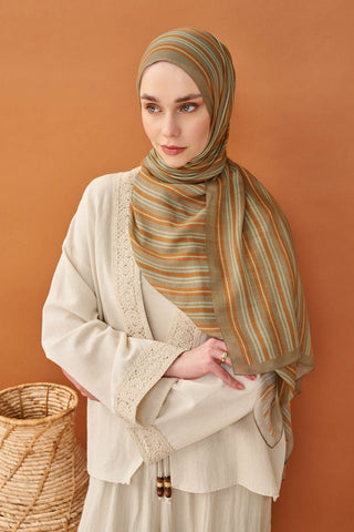 Riva Şal Tencel Line Sütlü Kahve - Riva Şal - | Silk Home