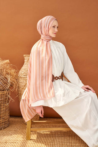 Riva Şal Tencel Line Tozpembe - Riva Şal - | Silk Home