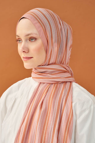 Riva Şal Tencel Line Tozpembe - Riva Şal - | Silk Home