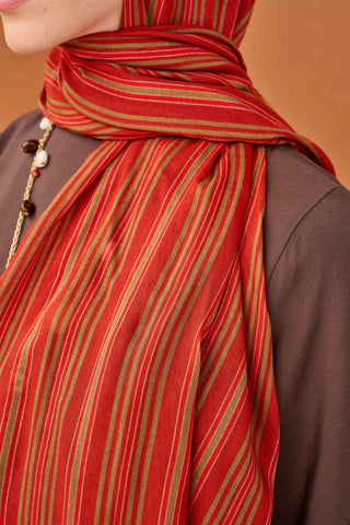 Riva Şal Tencel Line Turuncu - Riva Şal - | Silk Home