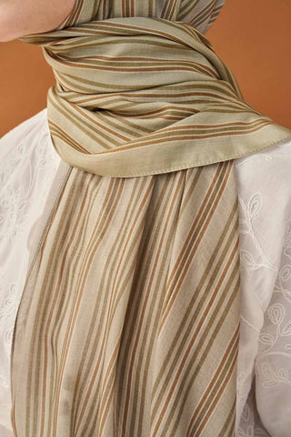Riva Şal Tencel Line Vizon - Riva Şal - | Silk Home