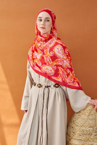Riva Şal Tencel Paisley Narçiçeği - Riva Şal - | Silk Home