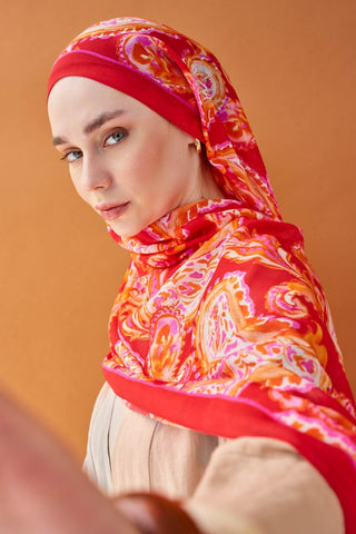 Riva Şal Tencel Paisley Narçiçeği - Riva Şal - | Silk Home