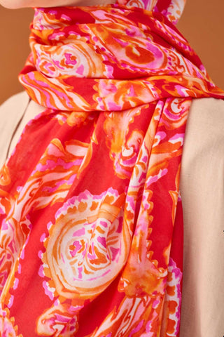Riva Şal Tencel Paisley Narçiçeği - Riva Şal - | Silk Home