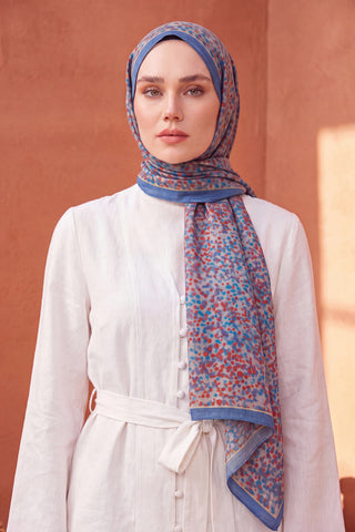 Riva Şal Tencel Secret Garden İndigo