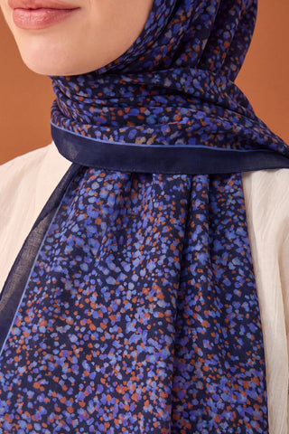 Riva Şal Tencel Secret Garden Koyu Mor - Riva Şal - | Silk Home