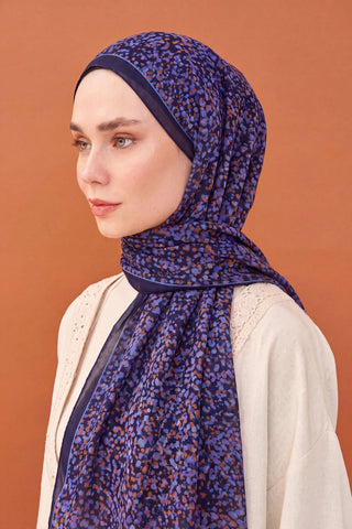 Riva Şal Tencel Secret Garden Koyu Mor - Riva Şal - | Silk Home