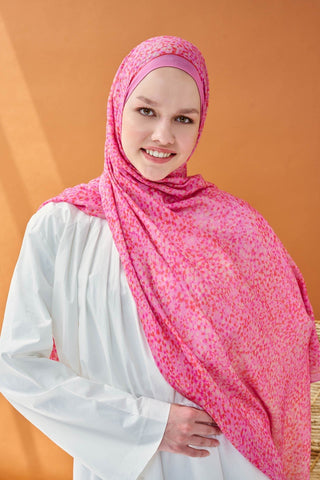 Riva Şal Tencel Secret Garden Pembe - Riva Şal - | Silk Home