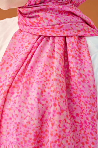 Riva Şal Tencel Secret Garden Pembe - Riva Şal - | Silk Home