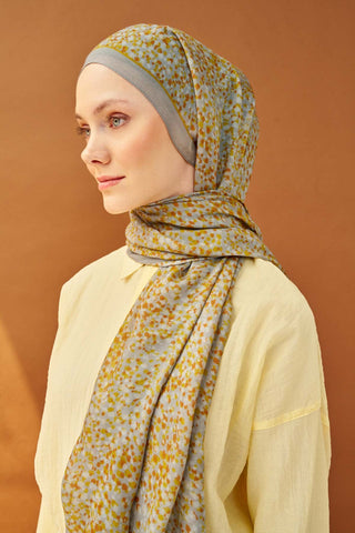 Riva Şal Tencel Secret Garden Sarı - Riva Şal - | Silk Home