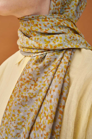 Riva Şal Tencel Secret Garden Sarı - Riva Şal - | Silk Home