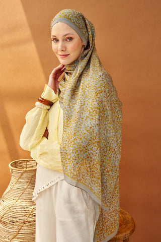 Riva Şal Tencel Secret Garden Sarı - Riva Şal - | Silk Home