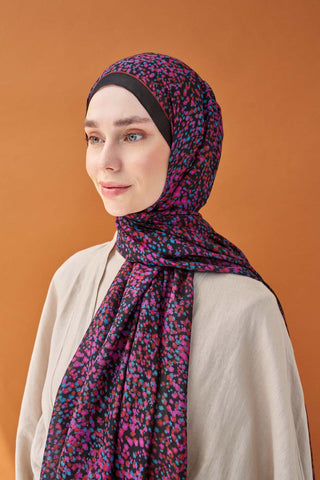 Riva Şal Tencel Secret Garden Siyah - Riva Şal - | Silk Home
