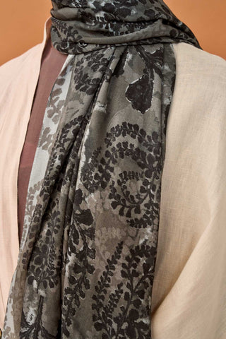 Riva Şal Tencel Spring Blossoms Füme - Riva Şal - | Silk Home