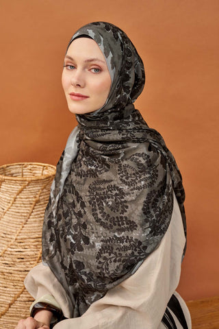 Riva Şal Tencel Spring Blossoms Füme - Riva Şal - | Silk Home