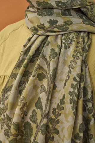 Riva Şal Tencel Spring Blossoms Haki - Riva Şal - | Silk Home
