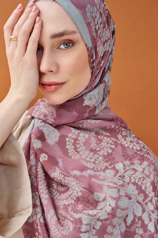 Riva Şal Tencel Spring Blossoms Koyu Pembe - Riva Şal - | Silk Home