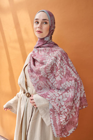 Riva Şal Tencel Spring Blossoms Koyu Pembe - Riva Şal - | Silk Home