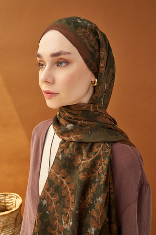 Riva Şal Tencel Spring Blossoms Koyu Yeşil - Riva Şal - | Silk Home
