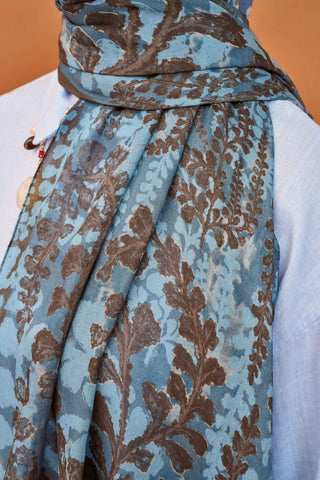 Riva Şal Tencel Spring Blossoms Mavi - Riva Şal - | Silk Home