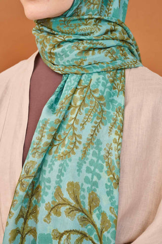Riva Şal Tencel Spring Blossoms Mint Yeşili - Riva Şal - | Silk Home