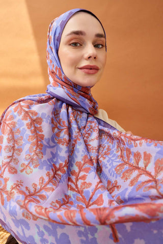 Riva Şal Tencel Spring Blossoms Mor - Riva Şal - | Silk Home
